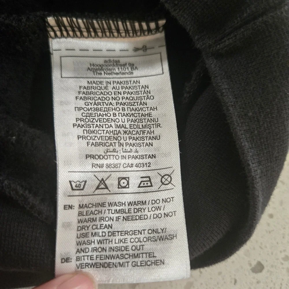 Adidas‎ Hoodie Mens Medium Black Fleece Pullover Sweatshirt